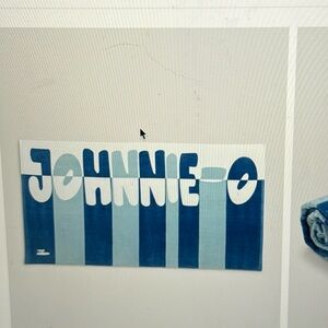 Johnnie - O block letter towel NEW laguna blue